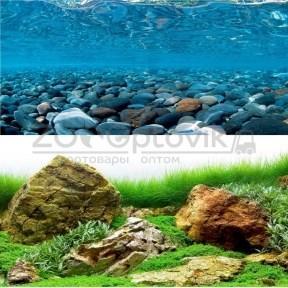 Barbus Фон Горная река/Зеленое море 30 см. х 1м2ст