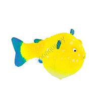 GL-268353 GLOXY Рыба шар на леске желтая, 8х5х5,5см Флуорисцентная аквариумная декорация