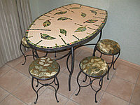 Мозаичный обеденный стол "Лист" 100% Hand Made!, фото 1