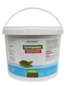 АкваМеню АкваМеню ТЕРРАМИКС 11L/3кг полноценный корм для водных черепах в виде плавающих гранул и гаммаруса