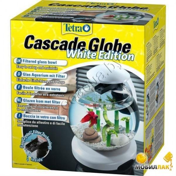 Tetra Аквариум Tetra Cascade Globe White(белый) 6,8л круглый с LED светильником - фото 2 - id-p95967801