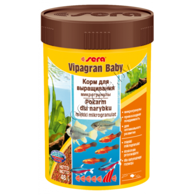 SERA Vipagran baby NATURE 100ml/48g корм в гранулах для мальков - фото 1 - id-p133811305