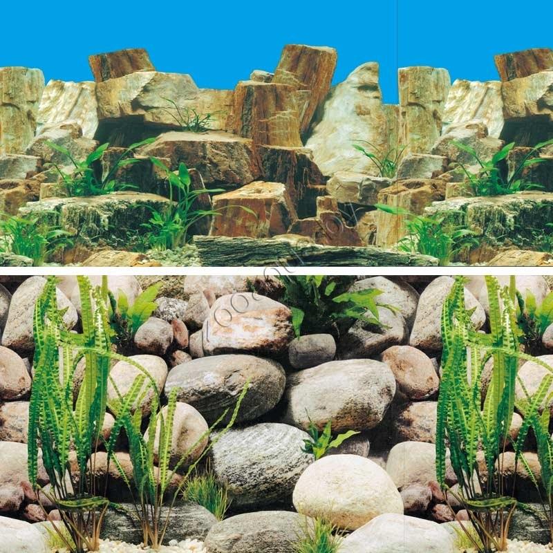 Barbus Плоские камни/Камни с растениями (двухсторонний) 50см