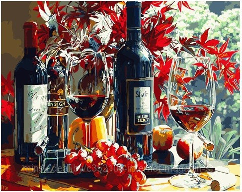 Рисование по номерам "Красное вино" картина