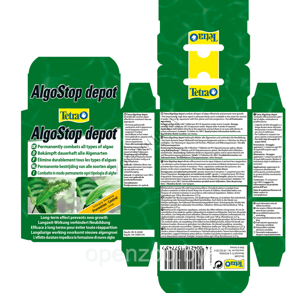 Tetra AlgoStop Depot 12 капсул, для борьбы с нитчатыми и пучковатыми водорослями - фото 3 - id-p98318683