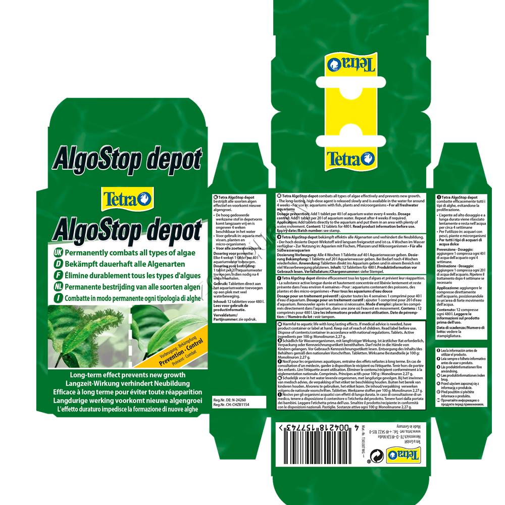 Tetra AlgoStop Depot 12 капсул, для борьбы с нитчатыми и пучковатыми водорослями - фото 3 - id-p121582919