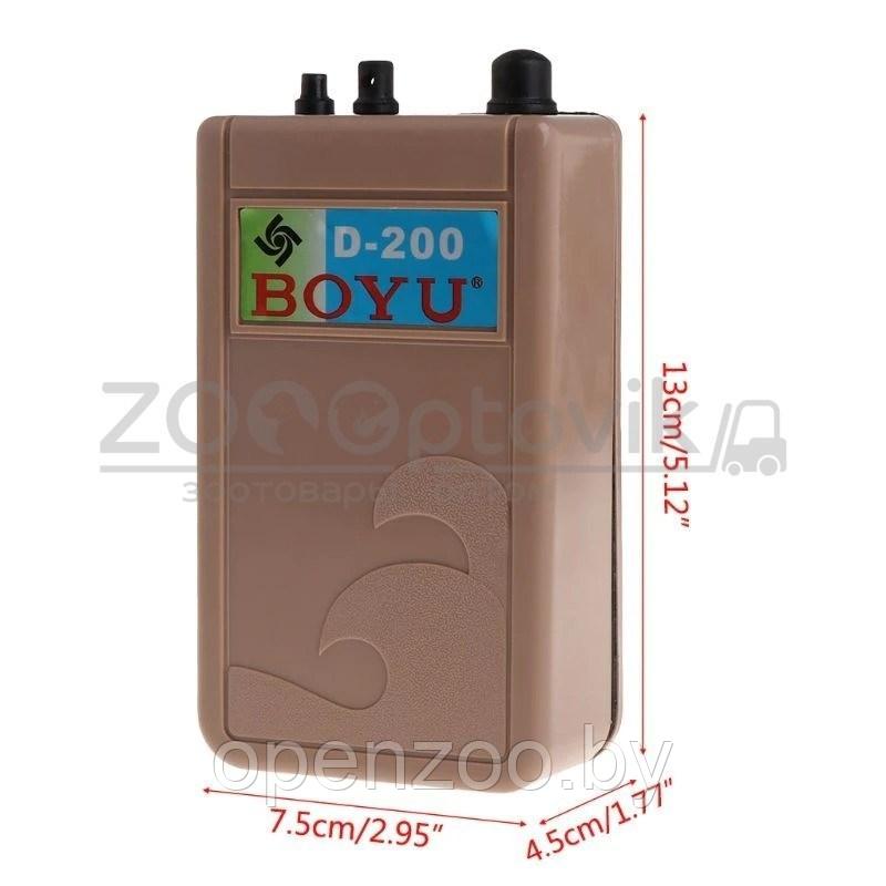 BOYU Компрессор на батарейках BOYU мобильный 120лч 0,5Вт (D-200) - фото 2 - id-p168944367