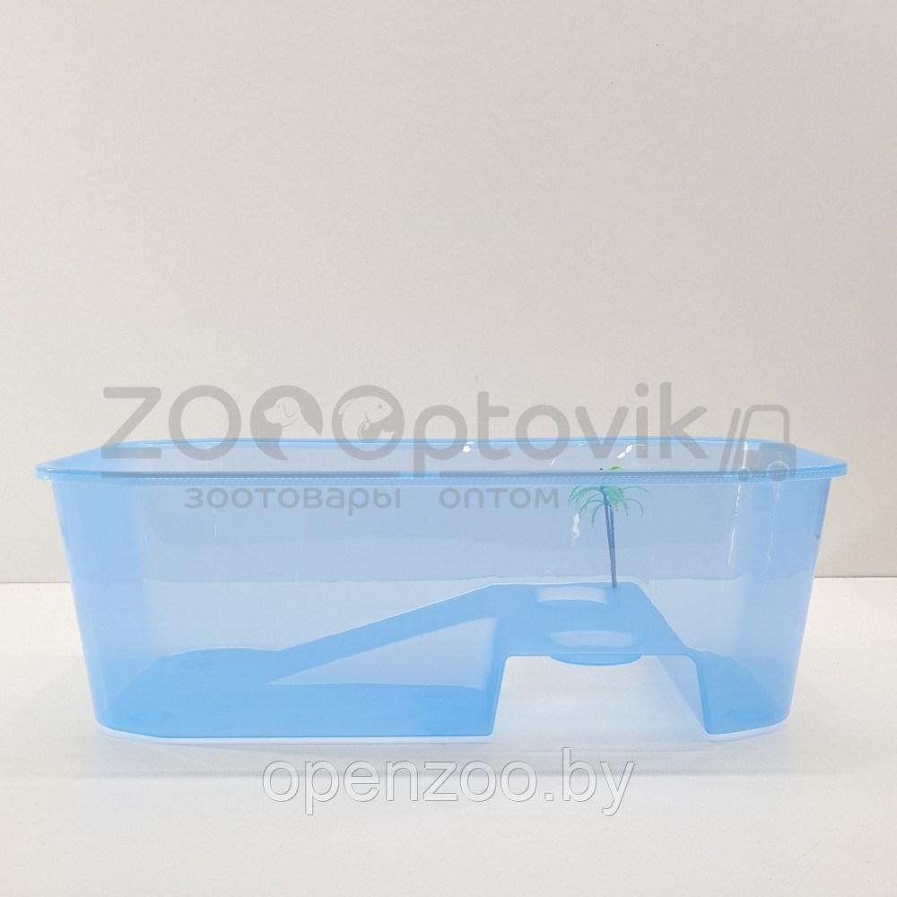NOMOY PET Черепашатник открытый пластиковый прозрачный с островом 40х24,5х13см - фото 3 - id-p168944390