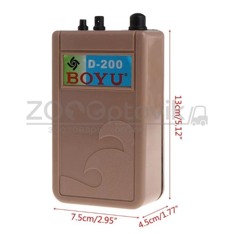 BOYU Компрессор на батарейках BOYU мобильный 120лч 0,5Вт (D-200) - фото 2 - id-p168946241