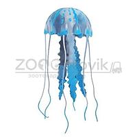 Meijing Aquarium Декор из силикона Медуза плавающая (голубая) 10x20 см