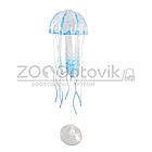 Meijing Aquarium Декор из силикона Медуза плавающая (голубая) 10x20 см, фото 4