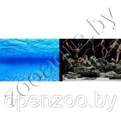 Barbus Фон для аквариума синее море/камни с корягами 45х1m/2ст 9073/9074 - фото 1 - id-p89193756