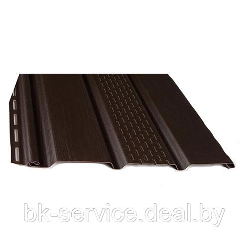 Софит для подшивки крыш Docke Standart 1*305*3000 мм с центральной перфорацией, каштан/графит/шоколад - фото 2 - id-p168966351