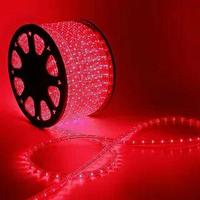 LED шнур 13 мм, круглый, 100 м, чейзинг, 3W-LED/м-36-220V. в компл. набор д/подкл. Красный
