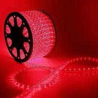 LED шнур 13 мм, круглый, 100 м, чейзинг, 3W-LED/м-36-220V. в компл. набор д/подкл. Красный