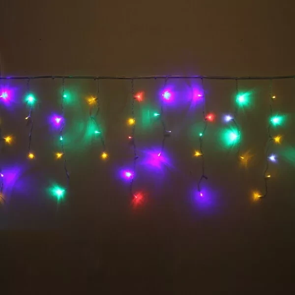 Уличная светодиодная гирлянда "Бахрома" Мерцание 3 метра / 100 LED / IP-54 / (мультицвет) - фото 2 - id-p168977078