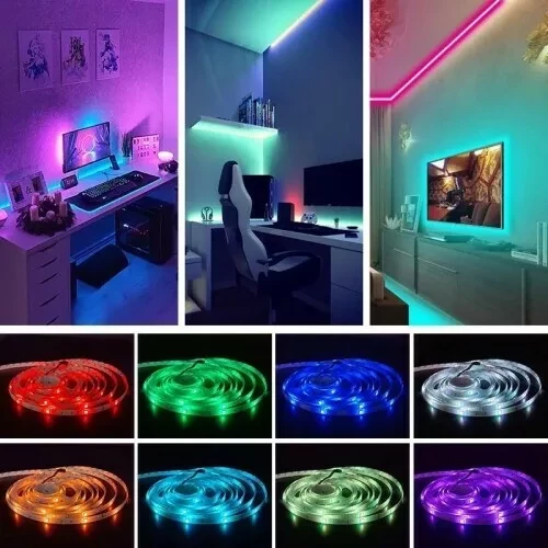 Светодиодная лента Bluetooth 5050 RGB LED Strip 5 метров управление через приложение - фото 2 - id-p168977082