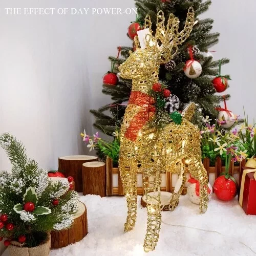 Украшение новогоднее "Золотой олень" 40 см со светодиодами - фото 1 - id-p168977091