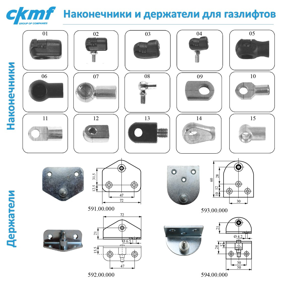 Наконечники и держатели для газ лифтов