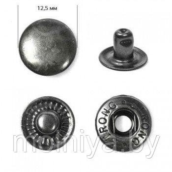 Кнопка №54 Альфа 12,5 мм (100 шт) Блек никель