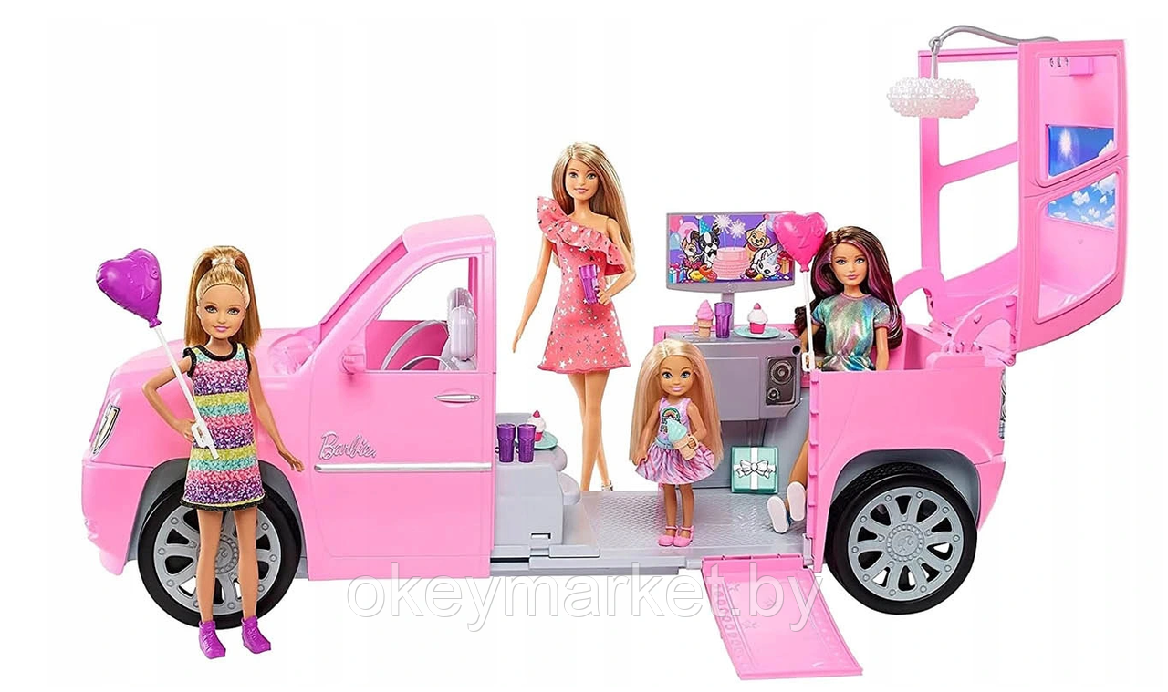 Игровой набор Mattel Barbie Сестры в лимузине, 4 куклы, GFF58