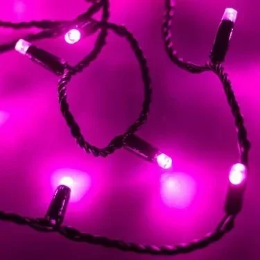 Уличная светодиодная гирлянда "Нить" 100м (розовый/черный провод), фото 2