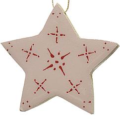 Елочное украшение "Звезда" 1x8x1 см белое-красное 556127-4