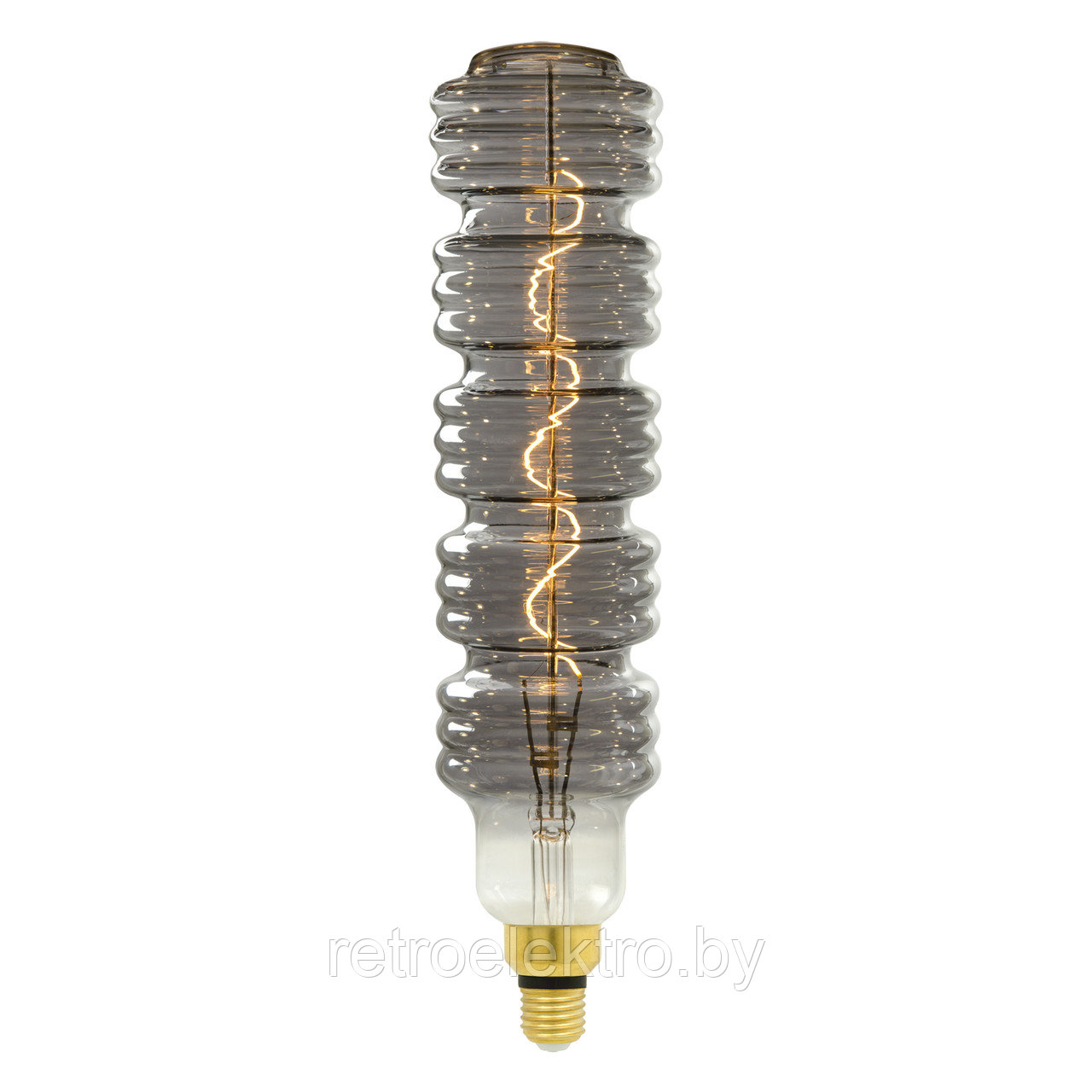 Ретро лампа светодиодная. Хромированно-дымчатая колба LED-SF41-5W-SOHO-E27-CW CHROME-SMOKE GLS77CR