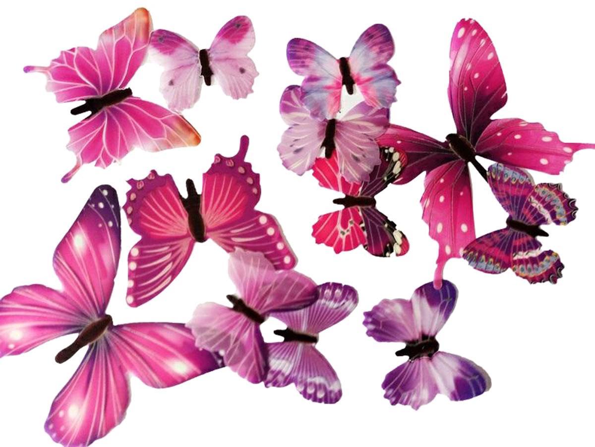 Бабочки флюоресцентные набор 12 шт. SiPL - фото 1 - id-p168997135
