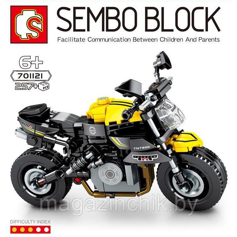 Конструктор Мотоцикл Benelli TNT 600, Sembo 701121, 257 дет Техник - фото 1 - id-p168997224