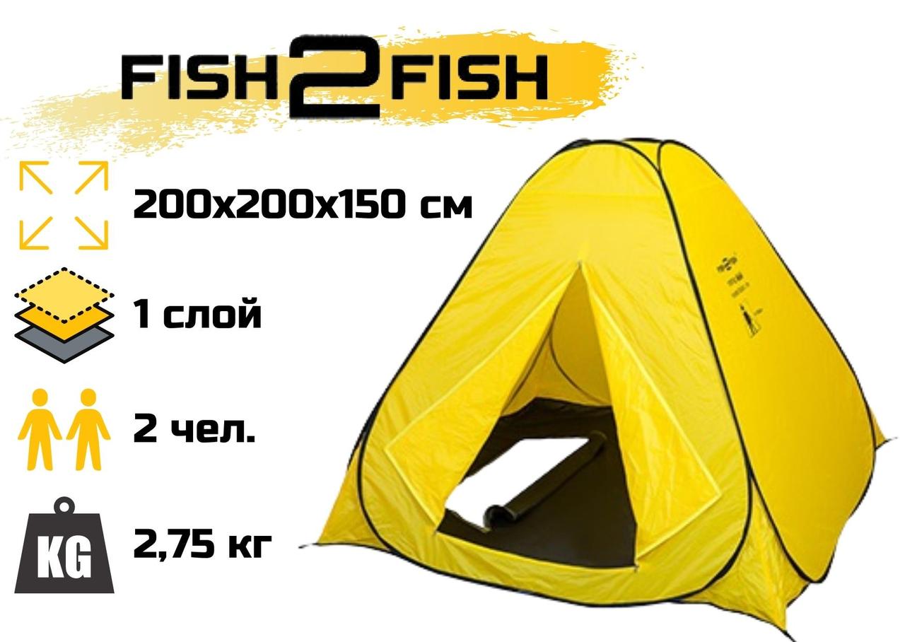 Зимняя палатка Fish2Fish автоматическая (дно на молнии) 200х200х150 см - фото 1 - id-p168997492