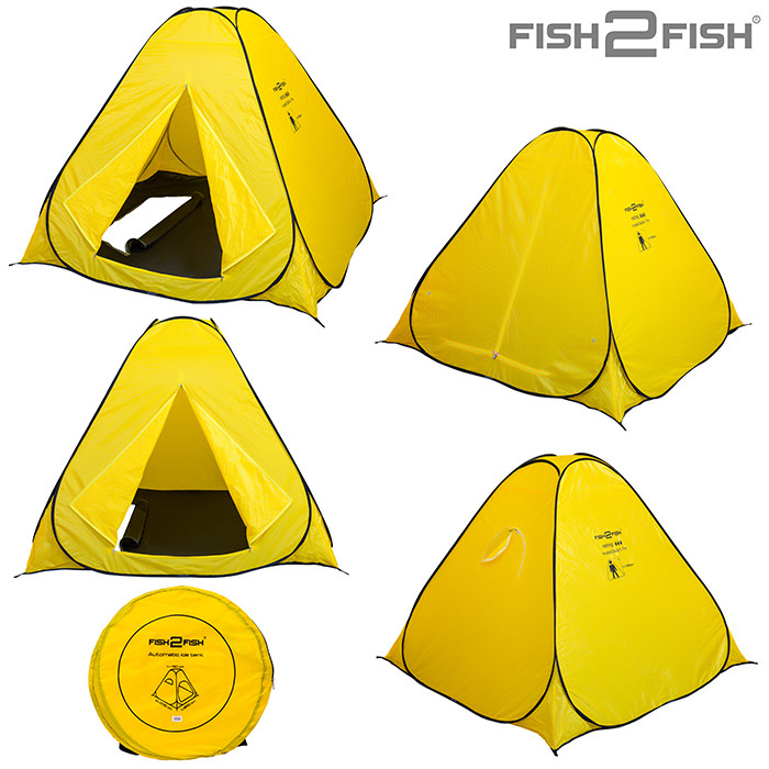 Зимняя палатка Fish2Fish автоматическая (дно на молнии) 200х200х150 см - фото 4 - id-p168997492