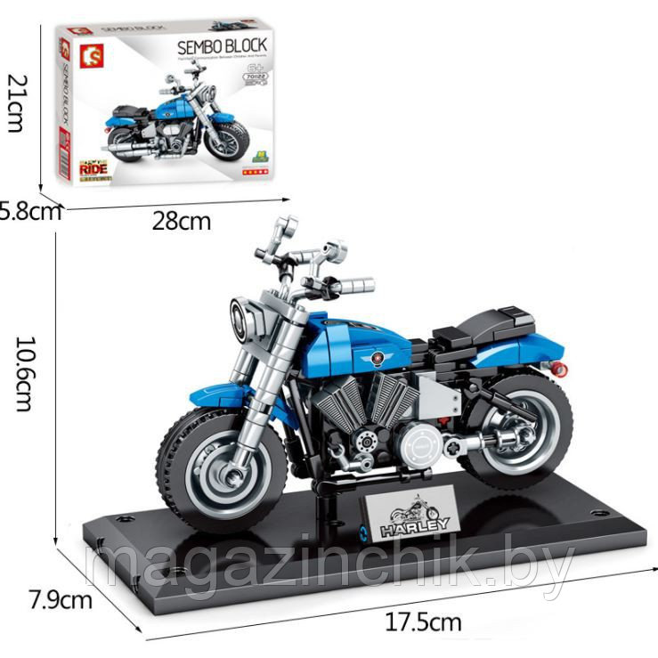 Конструктор Мотоцикл Harley, Sembo 701122, 257 дет Техник