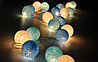 Тайская гирлянда из шариков (Хлопковые шарики), 20 шаров, длина 4 м, диаметр 6 см, фото 5