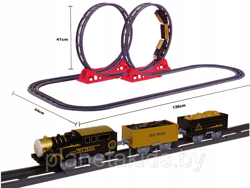 Железная дорога с мертвой петлей, 42 элемента, свет, звук, арт. 4119