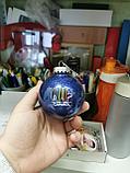 Синий глянцевый елочный  шар из пластика диаметром 10 см для нанесения логотипа, фото 6