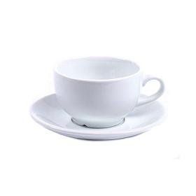 Фарфоровая чайная пара 240 мл белого цвета для нанесения логотипа