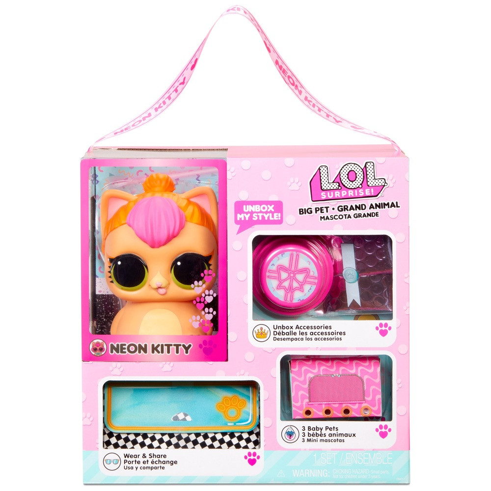 Куклы L.O.L. Большой питомец LOL Surprise Biggie Pets Neon Kitty 577720