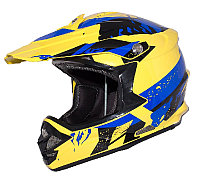 Мотошлем RACER JK316, желтый/синий Размер XL, фото 1