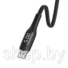 Дата-кабель Hoco S6 Lightning (таймер, 1.2 м) цвет: черный