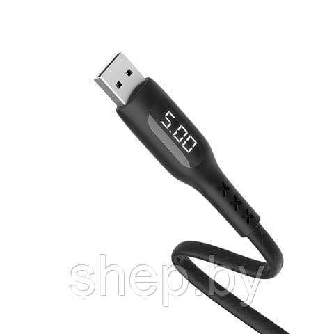 Дата-кабель Hoco S6 Micro (таймер, 1.2 м) цвет: черный - фото 1 - id-p169035988