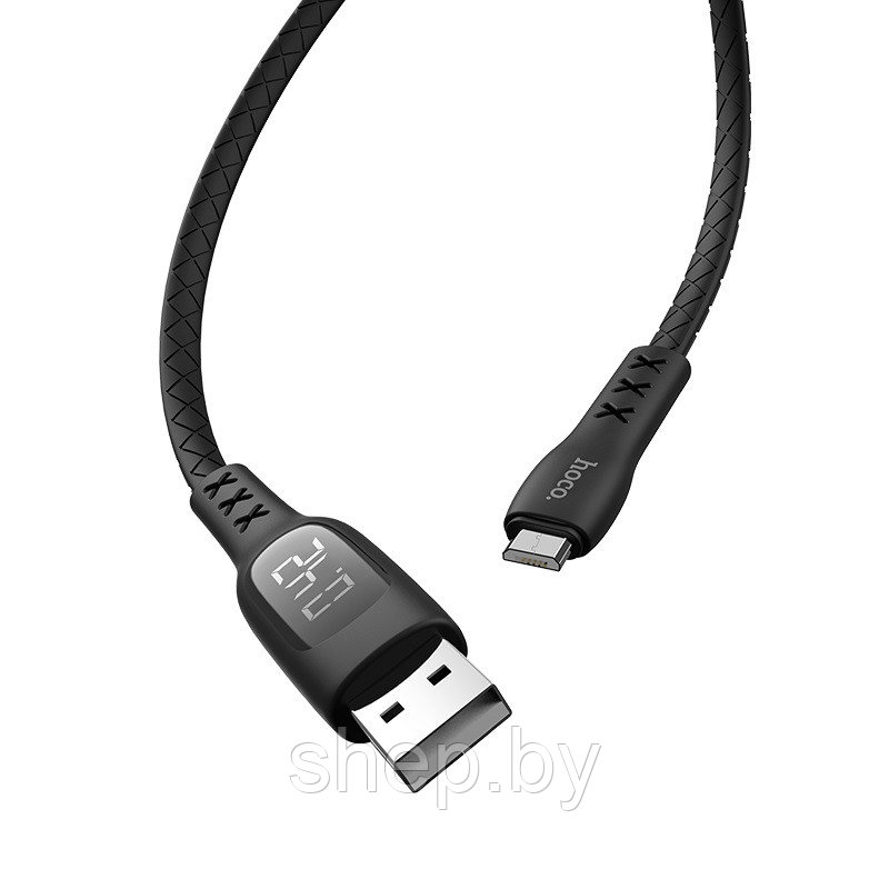 Дата-кабель Hoco S6 Micro (таймер, 1.2 м) цвет: черный - фото 2 - id-p169035988