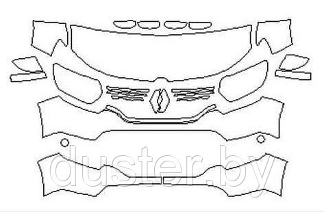 Комплект антигравийной защиты Standart для Рено Дастер 2021- (ПВХ) - фото 2 - id-p169036710