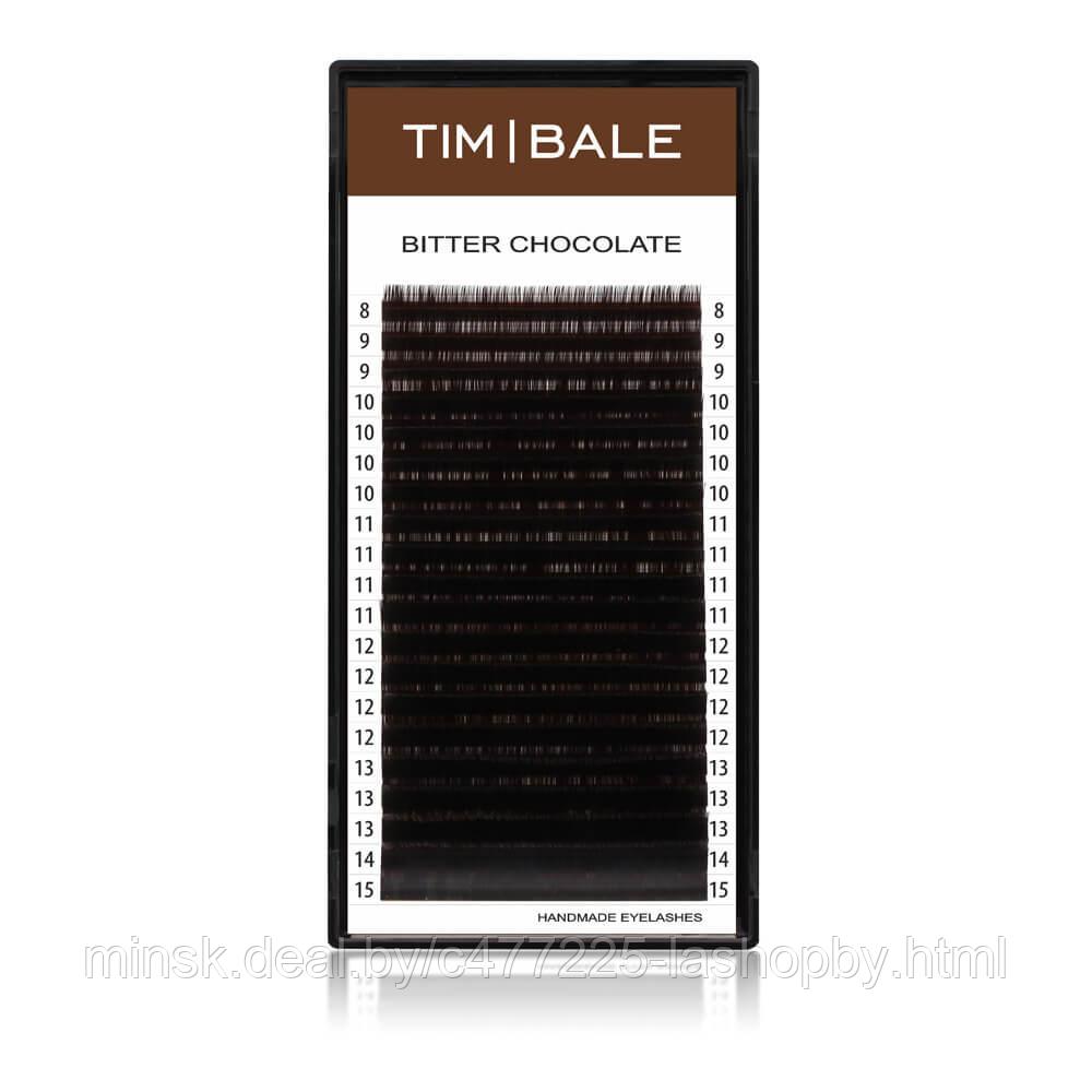 Ресницы коричневые TimBale Bitter Chocolate, 20 линий, MIX