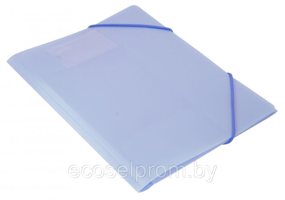 Папка на резинке Бюрократ Gems GEMPR05AZURE A4 пластик кор.30мм 0.5мм голубой топаз карман для визитки - фото 1 - id-p169048990