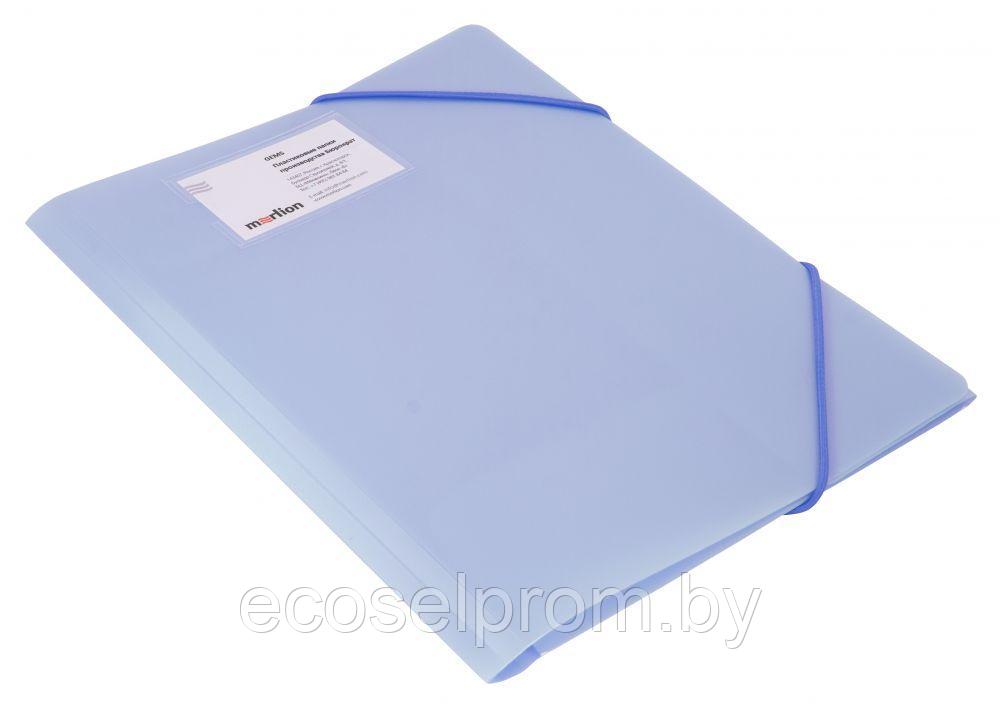 Папка на резинке Бюрократ Gems GEMPR05AZURE A4 пластик кор.30мм 0.5мм голубой топаз карман для визитки - фото 2 - id-p169048990