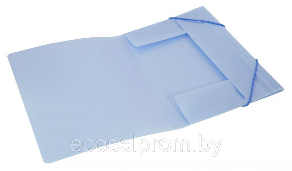Папка на резинке Бюрократ Gems GEMPR05AZURE A4 пластик кор.30мм 0.5мм голубой топаз карман для визитки - фото 3 - id-p169048990