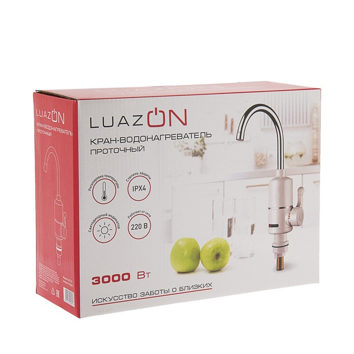 Кран-водонагреватель LuazON LHT-01, проточный, 3 кВт, 220 В, белый - фото 5 - id-p168937652
