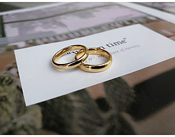 Парные кольца "Gold-Line2" из вольфрама (4 мм и 4 мм)
