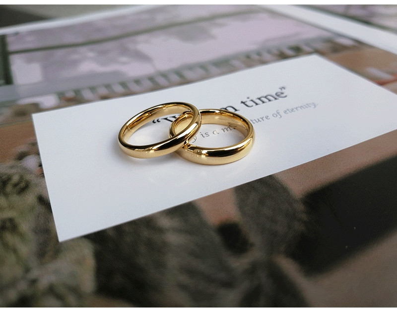 Парные кольца "Gold-Line2" из вольфрама - фото 1 - id-p169049450